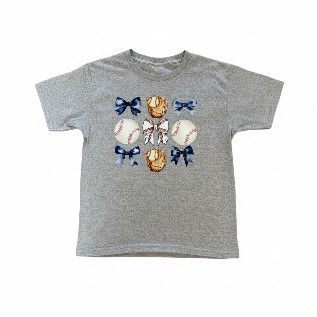 Baseball Coquette Bow youth Tee