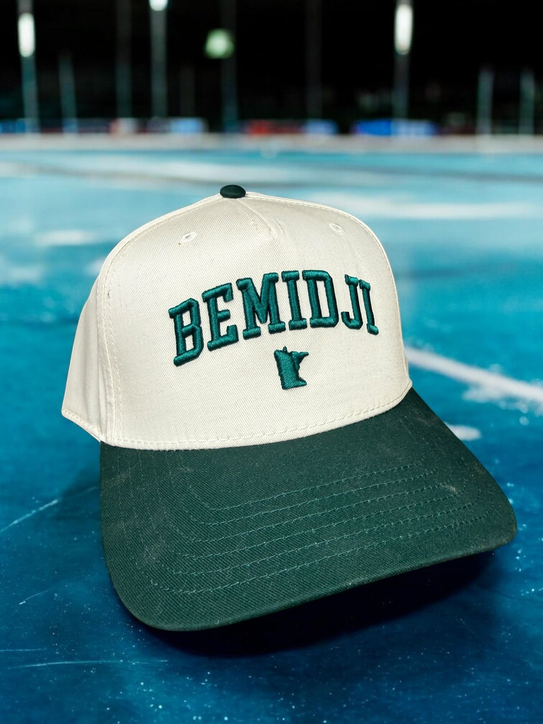 Tan & green Bemidji hat